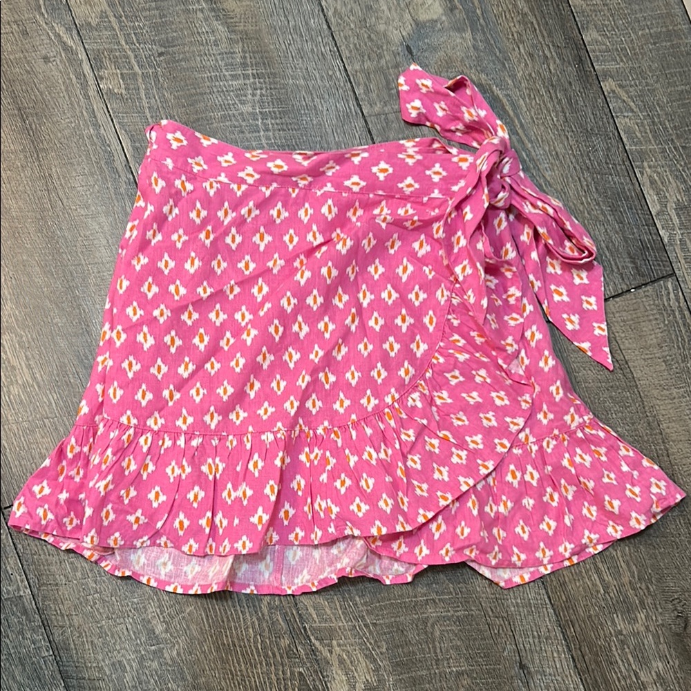 Aerie Pink Wrap Tie Skirt